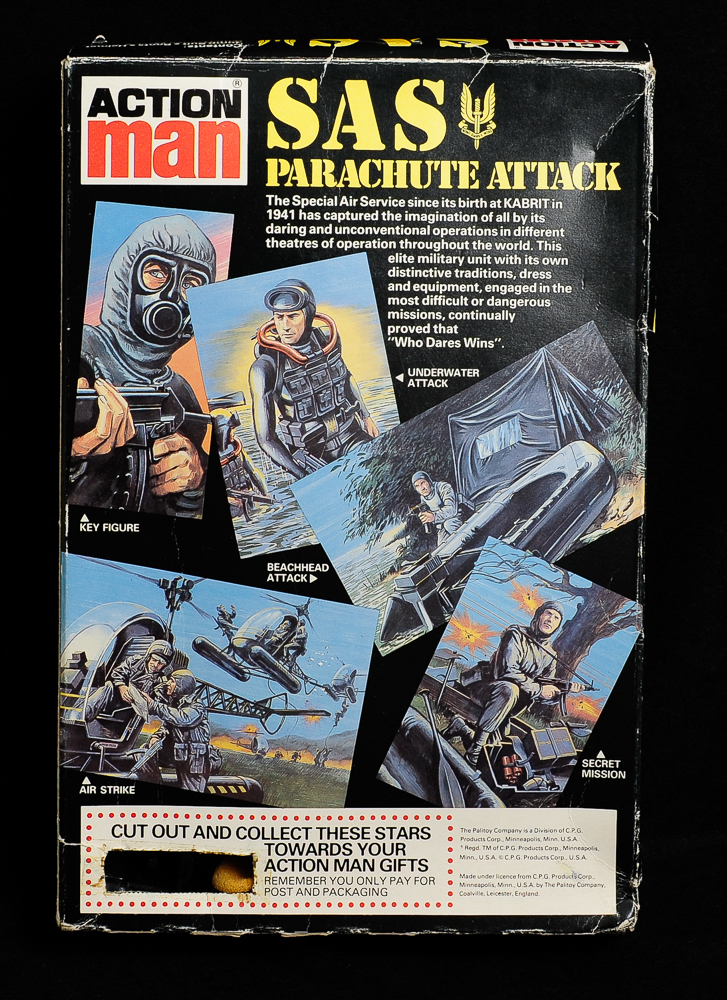 Action Man - Boxed Vintage SAS Key Figure & Parachute Attack
